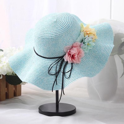 Fashion Parentchild Cute Flower Sun Hats Girl Hand Straw Wave Wide Brim Sun  eb-00576905